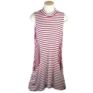 Trixxi Red White Striped Swing Midi Dress Sz XL